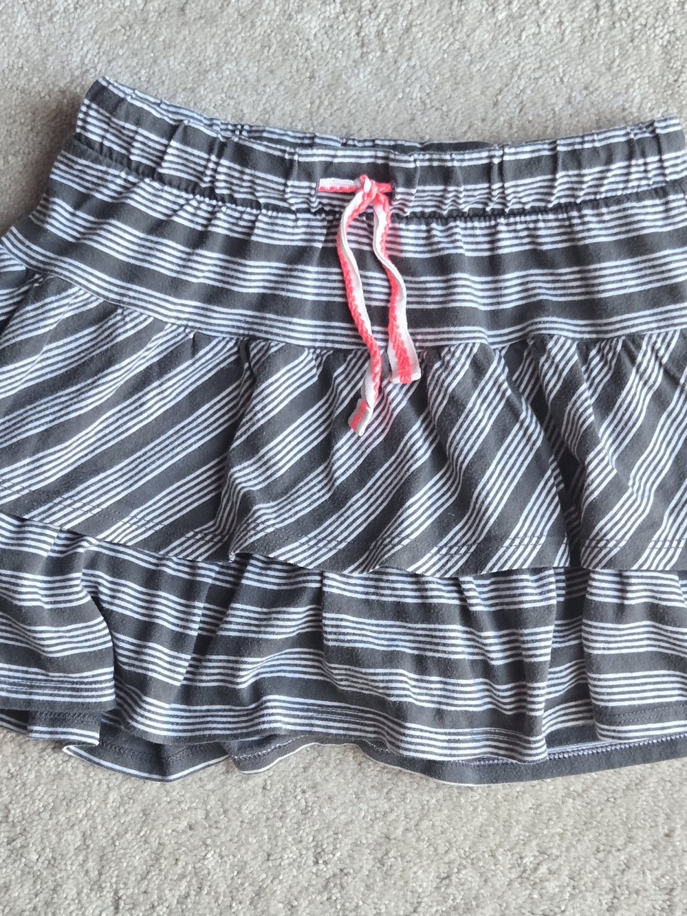 Cat & Jack Gray and Pink Striped Tiered Skort